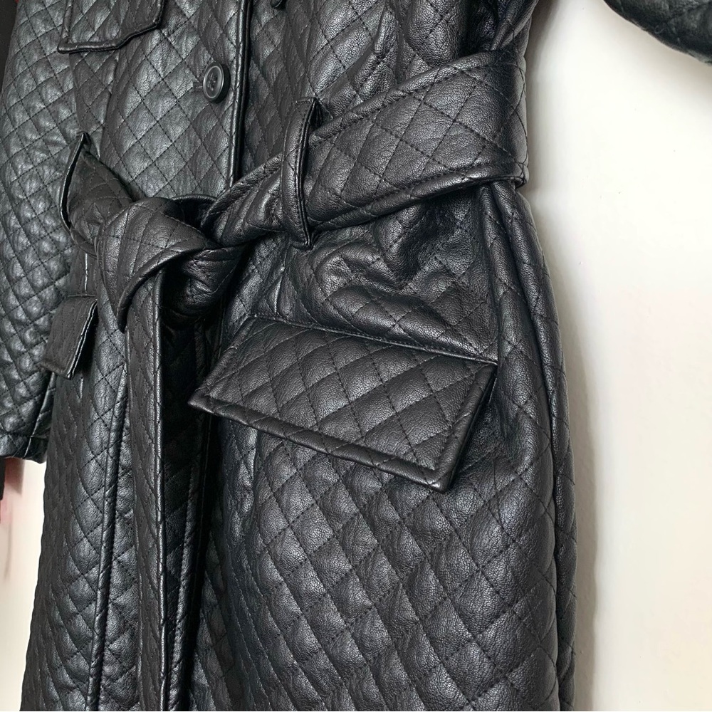 MISSGUIDED Black Faux Leather Coat - Picture 6 of 8